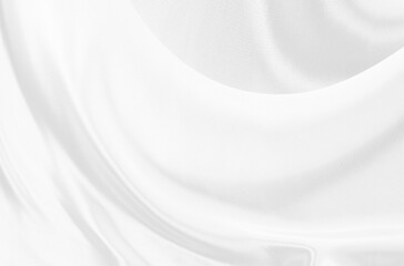 White gray satin texture that is white silver fabric silk background with beautiful soft blur...