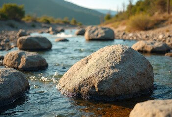 Fototapeta premium Natural Scene of River Rocks