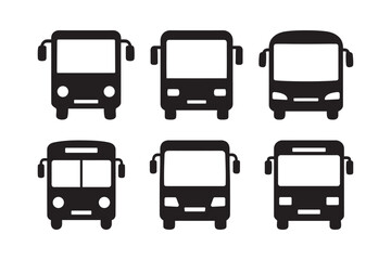 Minimal bus icon vector set
