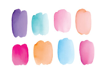 Colorful watercolor stroke backgrounds. Watercolor wash. Watercolor vector banners