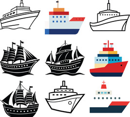 Ships and Boats Icons Collection 