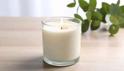 Scented Candle with Warm Ambient Light on Cozy Background