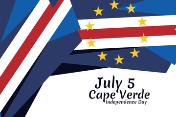July 5, Cape verde Independence day vector illustration. Suitable for greeting card, poster and banner