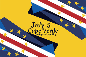 July 5, Cape verde Independence day vector illustration. Suitable for greeting card, poster and banner
