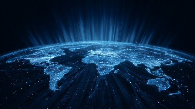 October 24 United Nations Day glowing world map lines on blue background, digital unity and peace concept . - Powered by Adobe