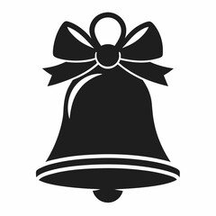 bell with red ribbon