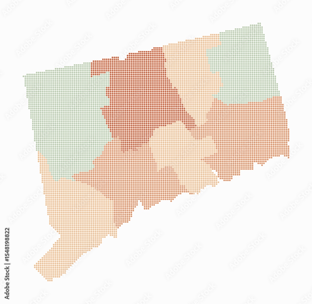 Poster connecticut dotted map. digital style map of the state on white background. connecticut shape with c