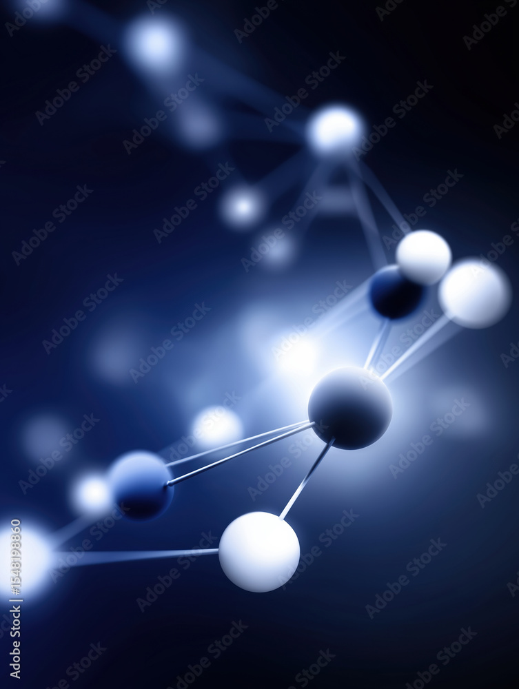 Aufkleber abstract representation of molecular structure in a digital design