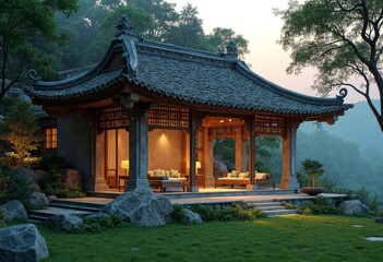 Fototapeta premium Landscape Architecture of Shanshui Pavilion