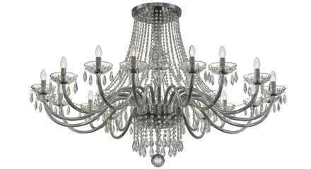 Elegant Crystal Chandelier with Chrome Finish - Luxurious Lighting Fixture