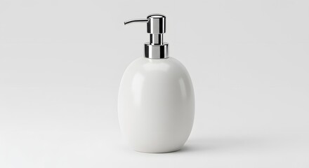 Elegant White Ceramic Soap Dispenser with Chrome Pump