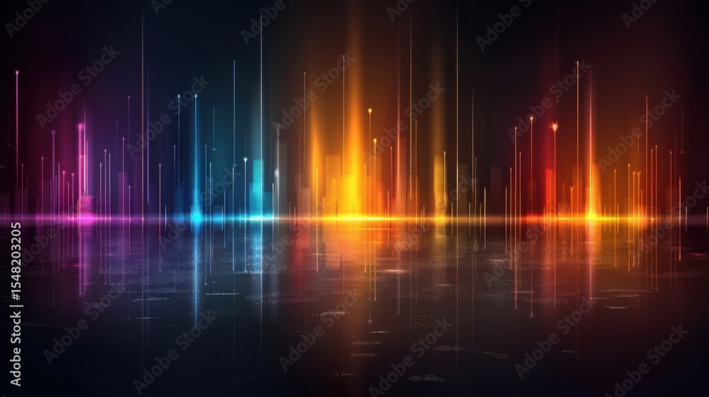Aufkleber this captivating abstract image features bright colorful light streaks against a dark background, il