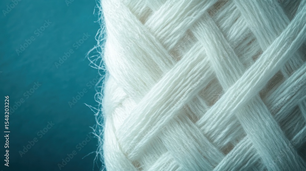 Poster this close-up image showcases a beautifully woven white texture, emphasizing the delicate craftsmans