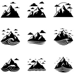 A minimalist collection focused on the elemental dance of clouds around sharp mountain ridges