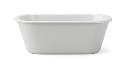 Modern Oval Bathtub, White, 3D Render