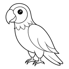 Obraz premium Cute cartoon parrot illustration isolated on white background