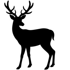 Obraz premium Full body deer silhouette isolated on white background