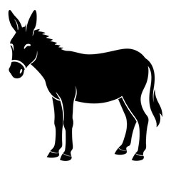 Obraz premium A donkey silhouette is isolated on white background