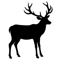 Fototapeta premium A deer silhouette is isolated on white background