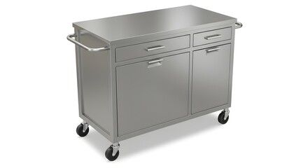 Stainless Steel Utility Cart with Drawers and Doors - Medical, Commercial Kitchen, Industrial