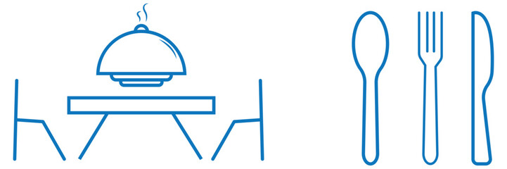 Silverware solid monochrome icon set. Fork, Spoon and Knife icons. EPS 10