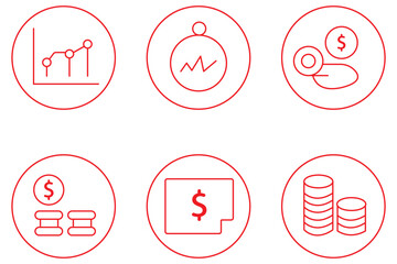 Simple Set of Money Related Vector Line Icons. Contains such Icons as Wallet, ATM, Bundle of Money, Hand with a Coin and more. Editable Stroke. EPS10