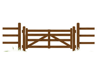 Obraz premium wooden fence on white background