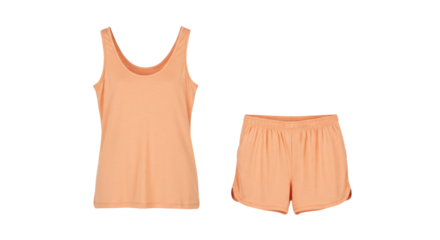 Peach Tank Top and Shorts Set 1.