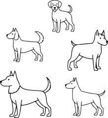 Dog Breed Illustrations: Simple Line Drawings of Canine Companions