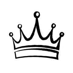 Rough line art graffiti crown without drip, featuring bold sketch style. Ideal for streetwear design, hip hop culture, tattoo flash, and urban illustrations.
