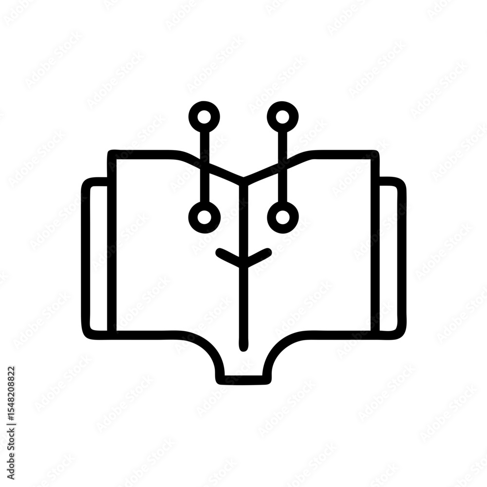 Poster book with circuit nodes on transparent background for web and graphic design