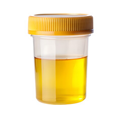 Urine sample bottle isolated on transparent background