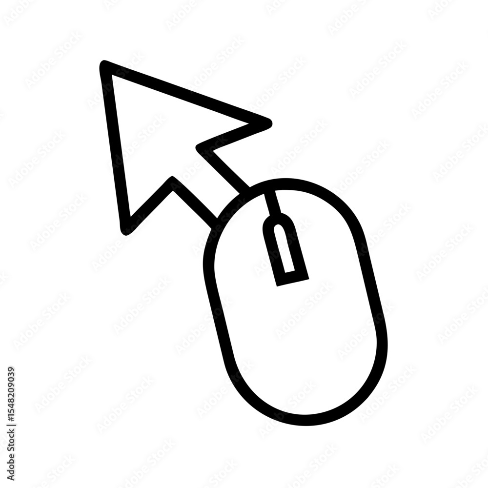 Poster computer mouse click arrow icon on transparent background for web and graphic design