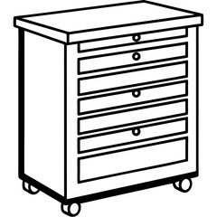 Workshop Cabinet Outline Vector Design