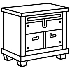 Workshop Cabinet Outline Vector Design