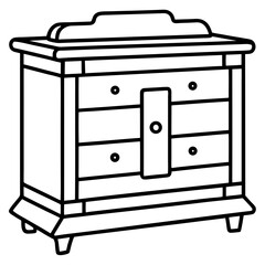 Workshop Cabinet Outline Vector Design