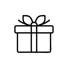 gift box icon on transparent background for web and graphic design