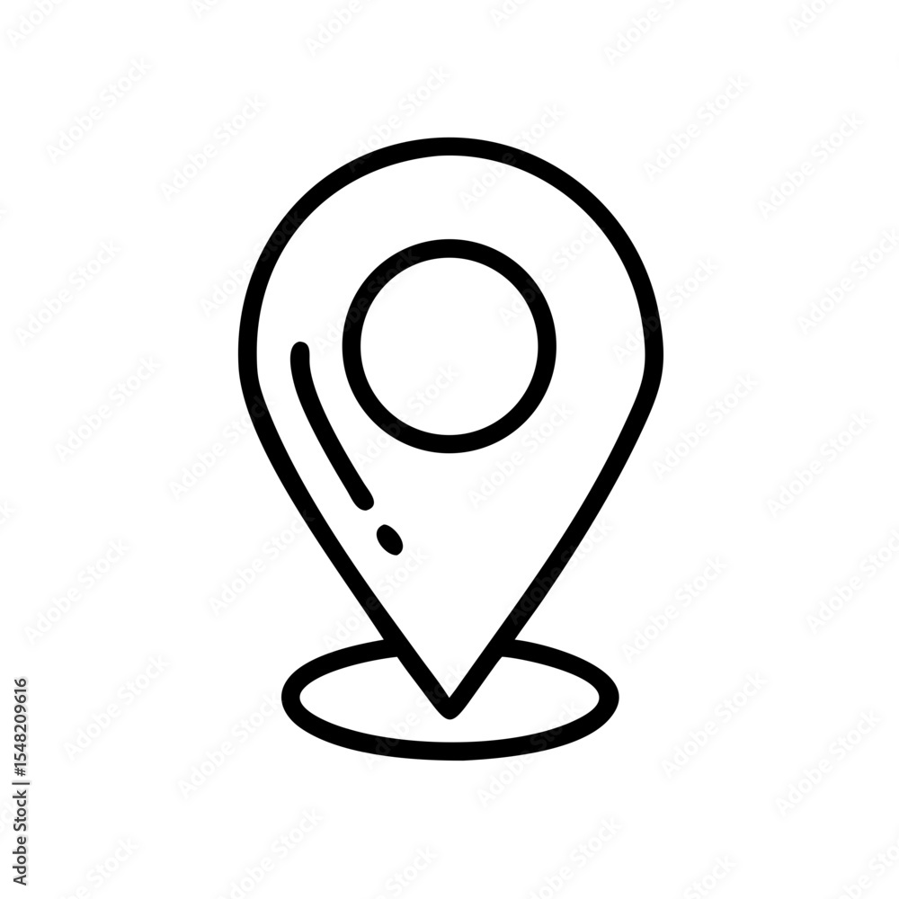 Poster location pin on transparent background for web and graphic design