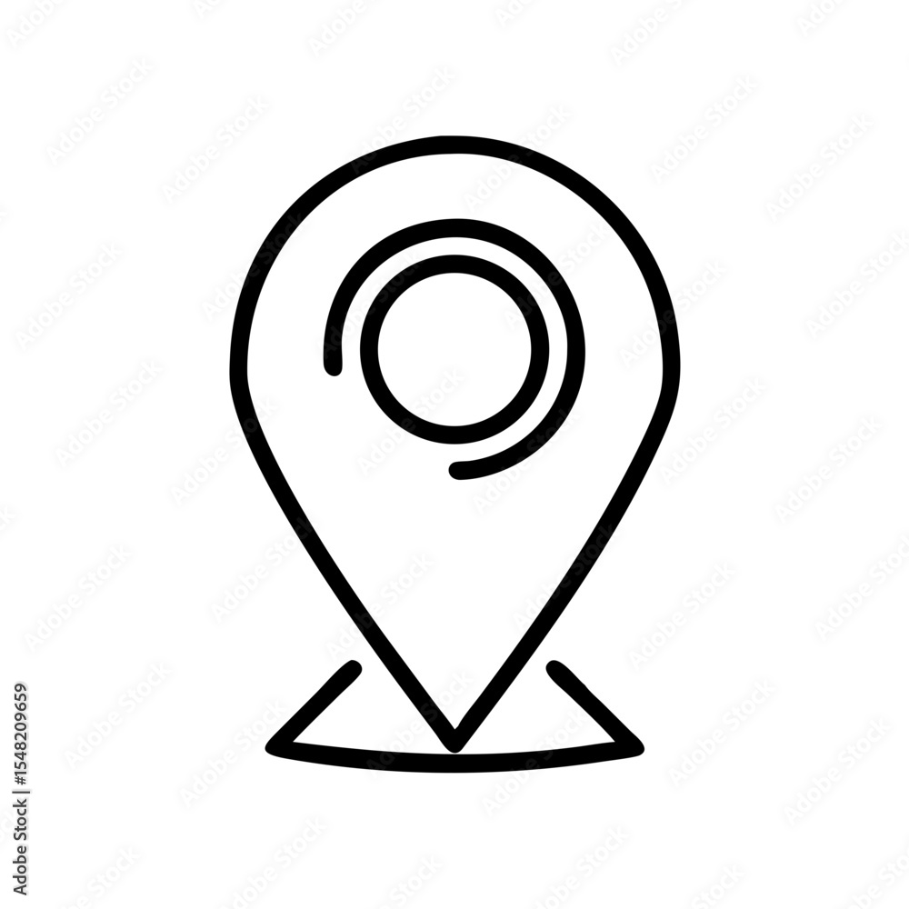 Poster location pin on transparent background for web and graphic design