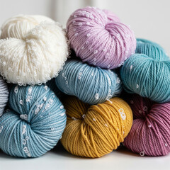 colorful yarn balls