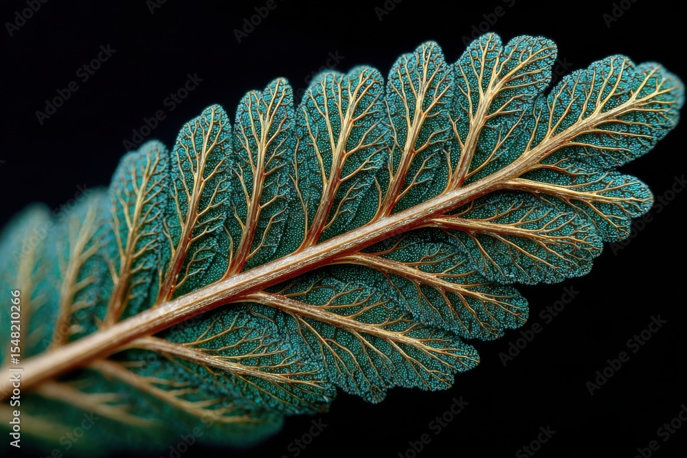 Poster exploring the intricate microstructures of feather edges captured in stunning detail and vibrant col