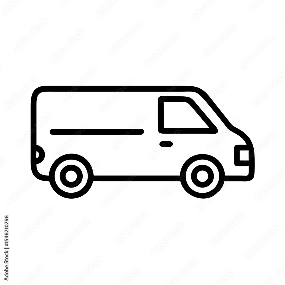 Poster van on transparent background for web and graphic design