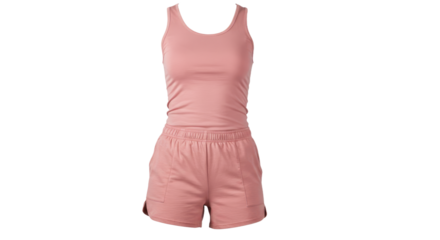 Pink Tank Top and Shorts Set.