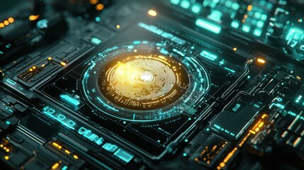 Fototapeta premium Futuristic technology circuit
