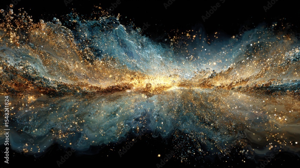 Poster an expansive galaxy displays a stunning array of colors and textures, featuring bright stars and swi