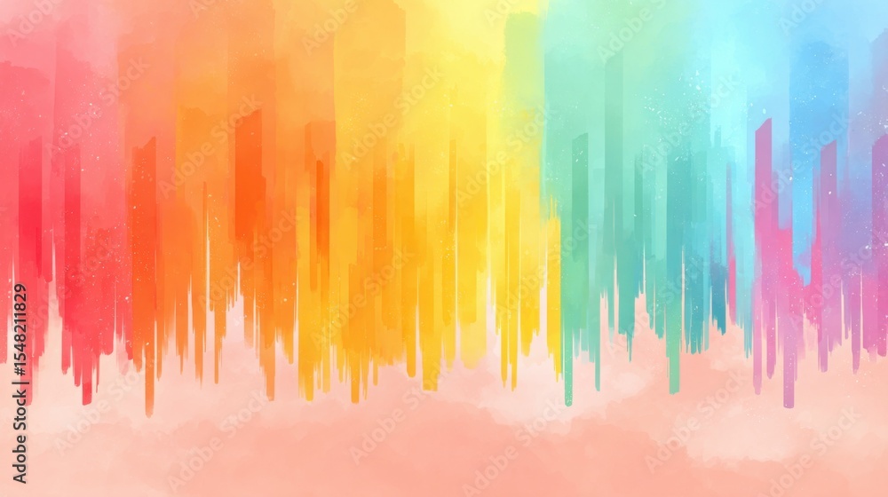 Poster this piece showcases a dynamic blend of colors with vivid hues transitioning from warm reds and oran