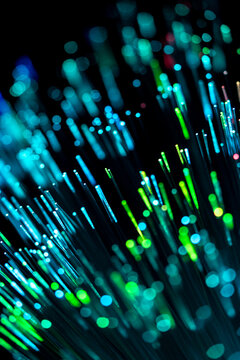 Vibrant display of optical fiber light patterns