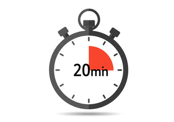 Fototapeta premium Minimalist Stopwatch Displaying 20-Minute Countdown