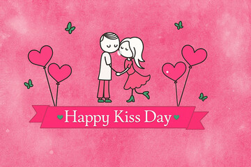 International kissing day greeting card