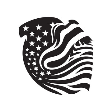 black american flag eagle emblem